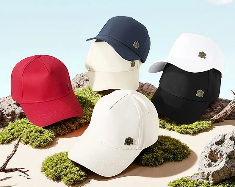 Men's Black 5-Piece High-Cap Sunscreen Cap Big Head Circumference — feature 9