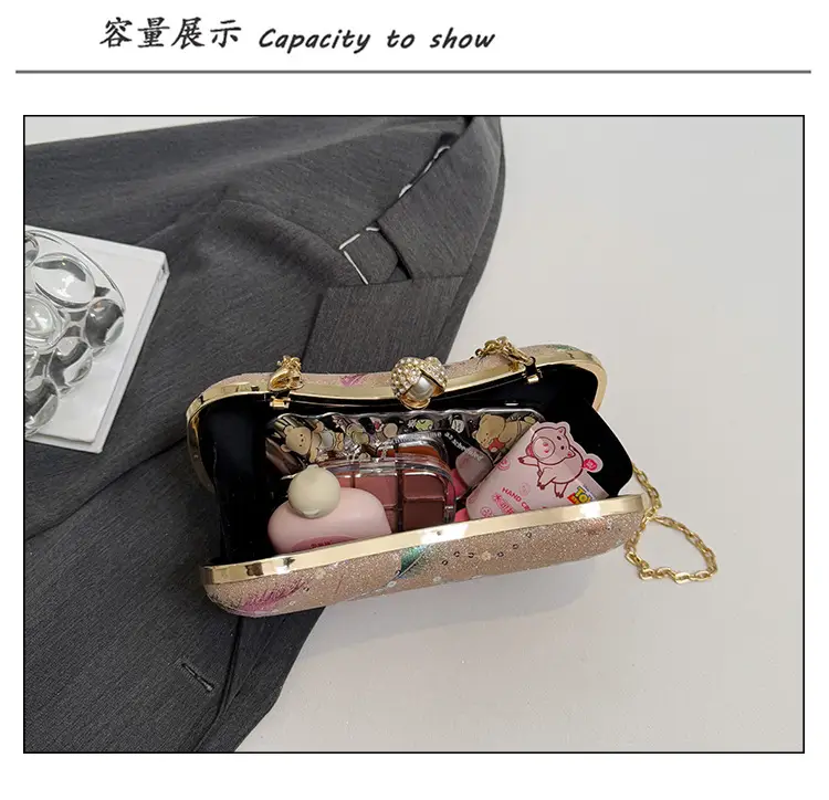 Sparkly Feather Chain Crossbody Bag for Women — feature 10