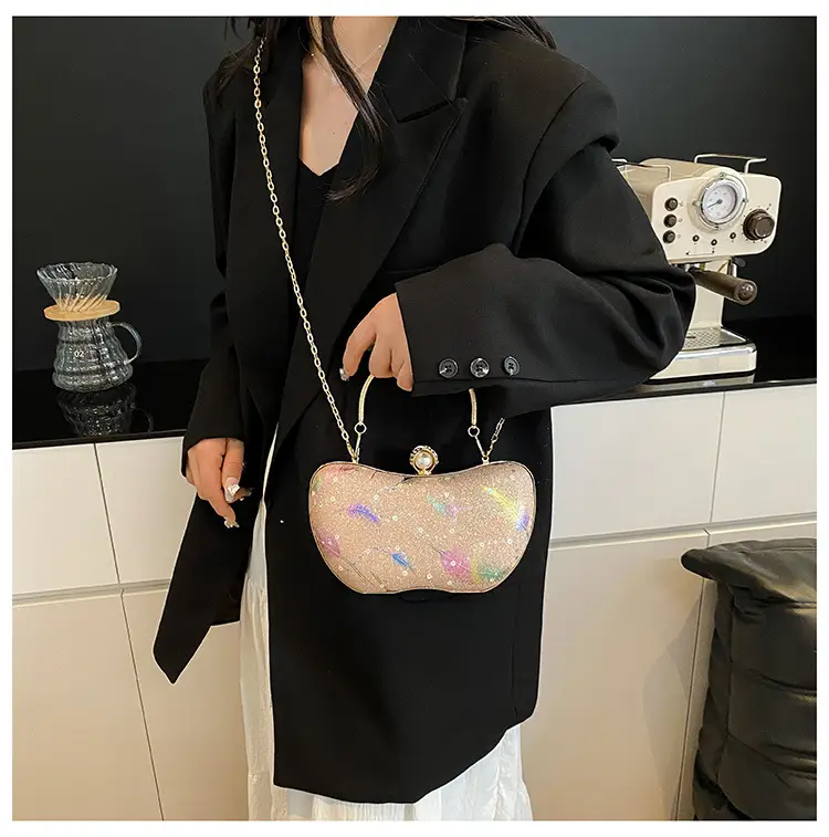 Sparkly Feather Chain Crossbody Bag for Women — feature 13