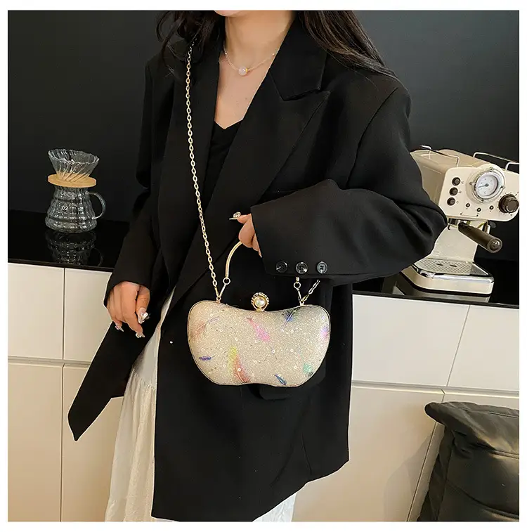 Sparkly Feather Chain Crossbody Bag for Women — feature 15