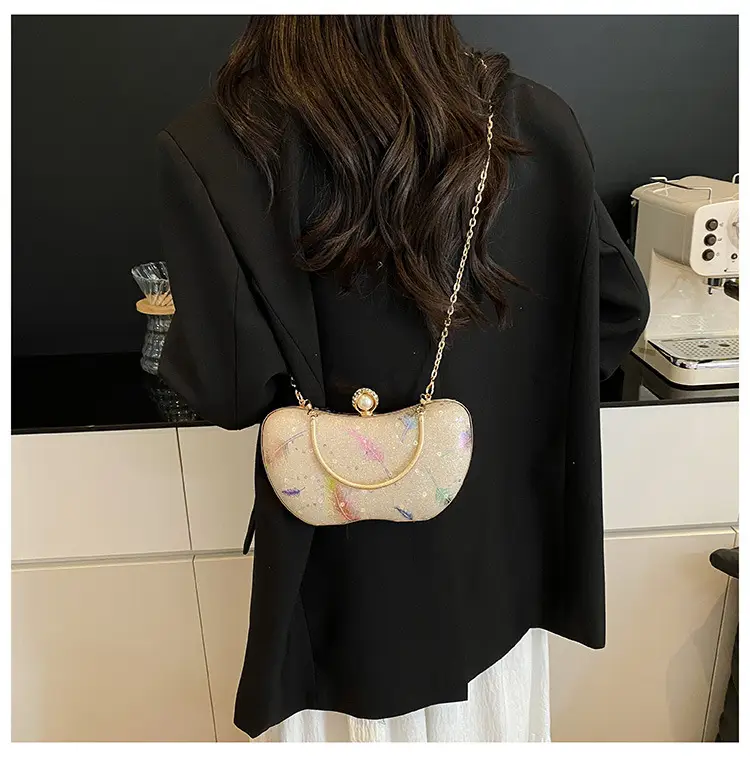 Sparkly Feather Chain Crossbody Bag for Women — feature 16