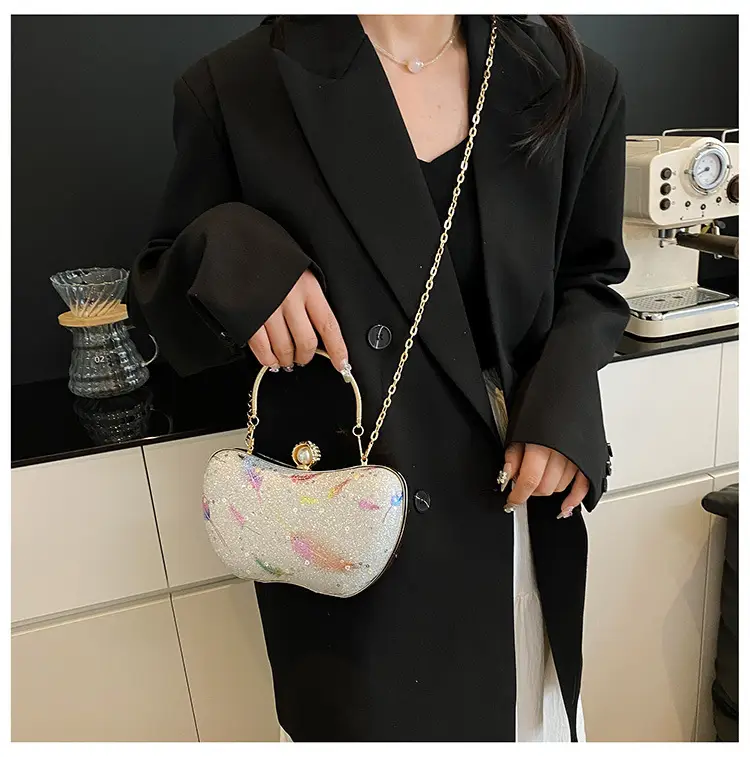 Sparkly Feather Chain Crossbody Bag for Women — feature 18