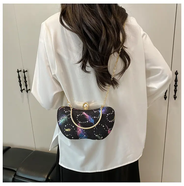 Sparkly Feather Chain Crossbody Bag for Women — feature 20