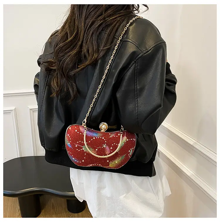 Sparkly Feather Chain Crossbody Bag for Women — feature 22