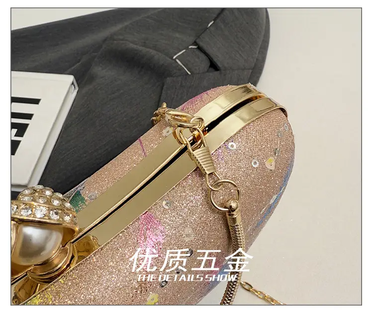 Sparkly Feather Chain Crossbody Bag for Women — feature 7