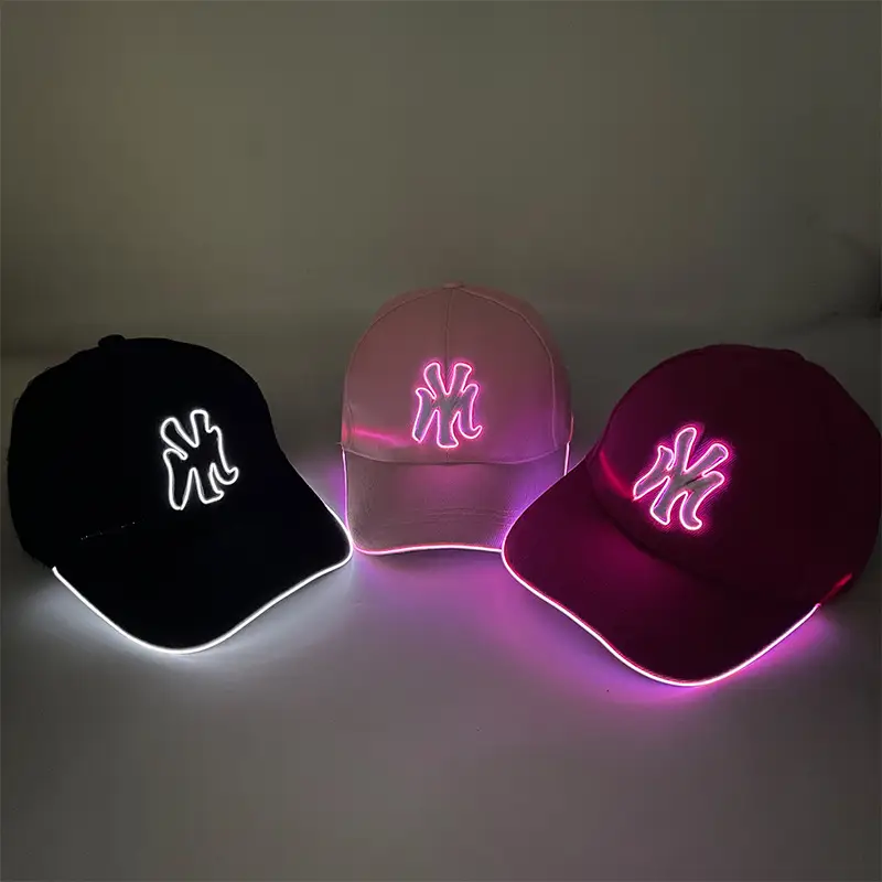 Luminous Neon Letter Baseball Cap Black 2025