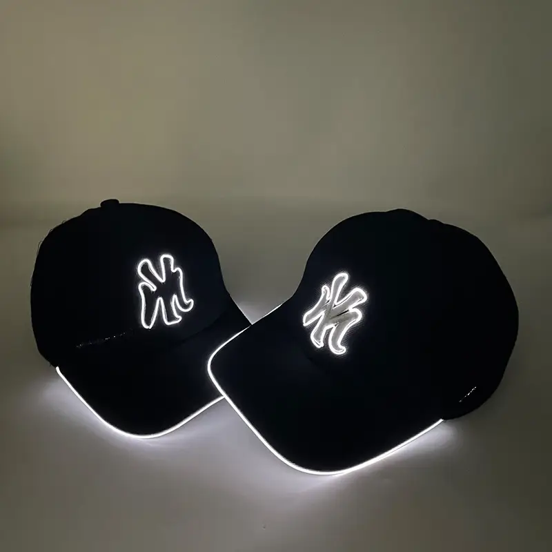 Luminous Neon Letter Baseball Cap Black 2025