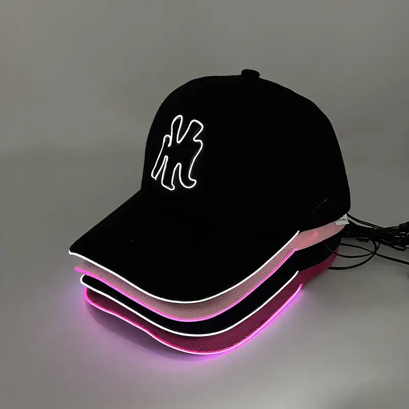 Luminous Neon Letter Baseball Cap Black 2025