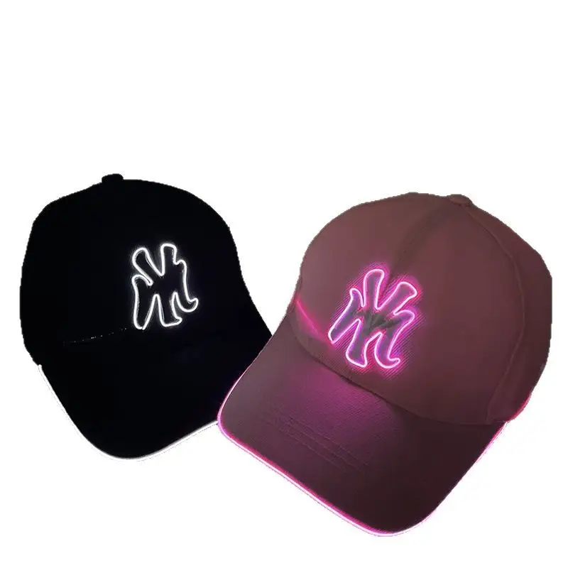 Luminous Neon Letter Baseball Cap Black 2025