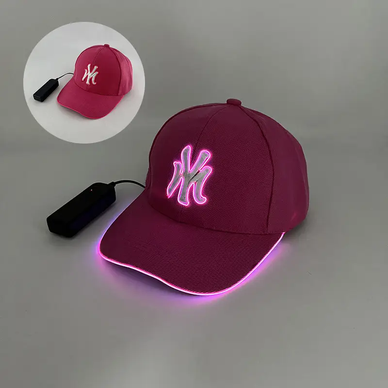 Luminous Neon Letter Baseball Cap Black 2025