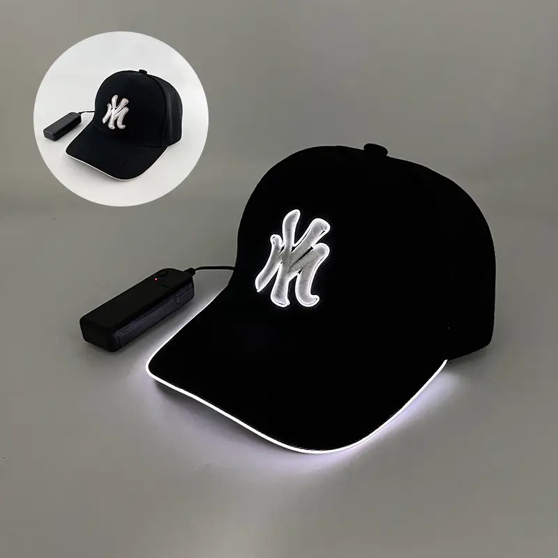 Luminous Neon Letter Baseball Cap Black 2025