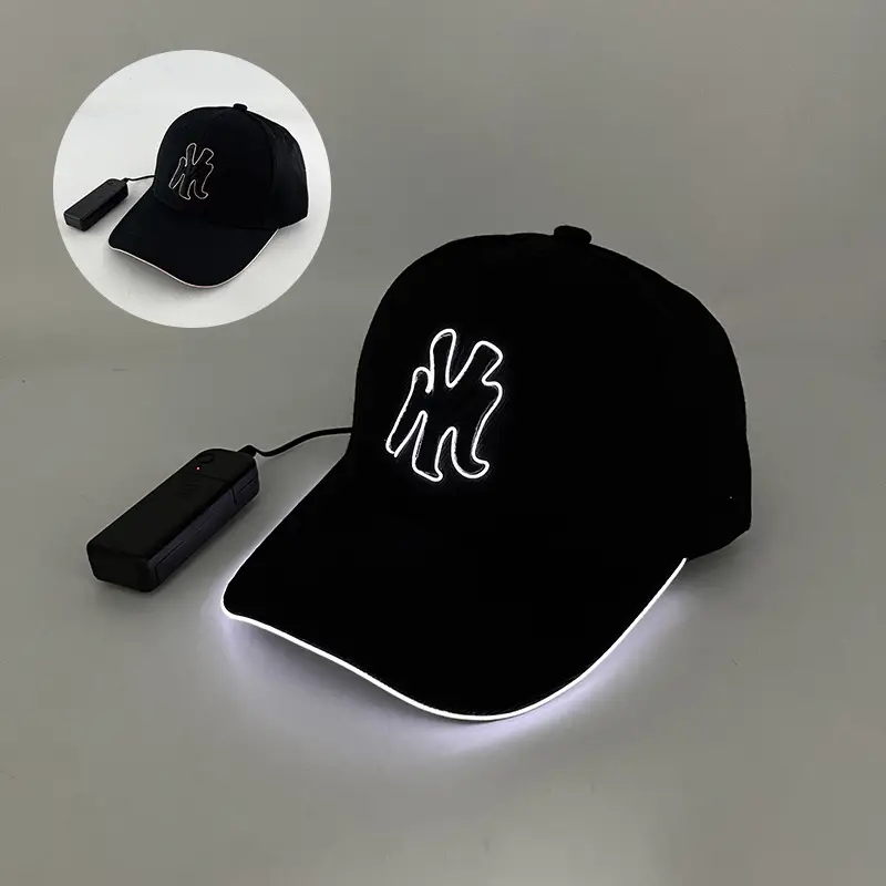 Luminous Neon Letter Baseball Cap Black 2025