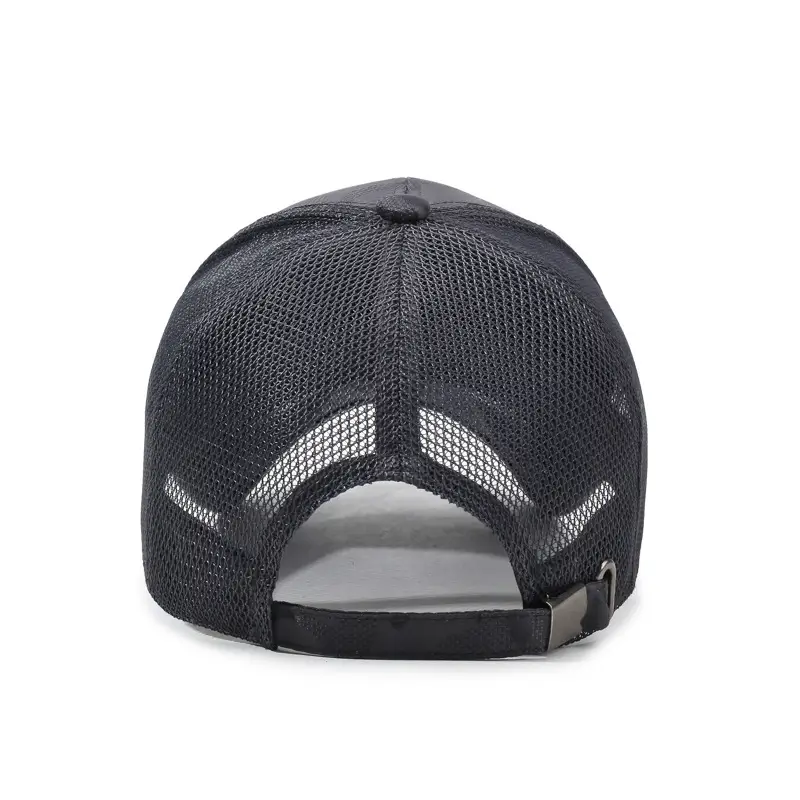 Men Grey Mesh Sun Hat with Brand Logo - Image 7