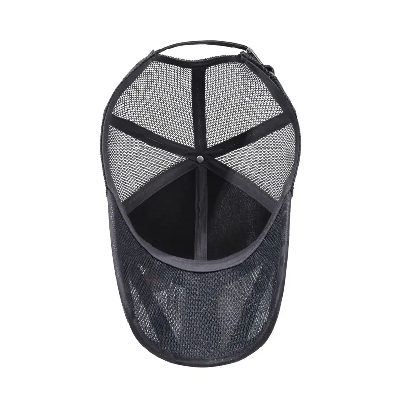 Men Grey Mesh Sun Hat with Brand Logo - Image 8