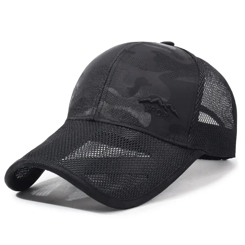 Men Grey Mesh Sun Hat with Brand Logo - Image 2
