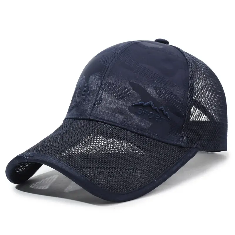 Men Grey Mesh Sun Hat with Brand Logo - Image 3