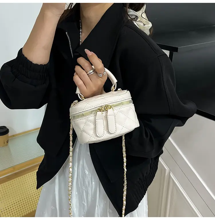 Orange Mini Quilted Chain Bag for Women — feature 10