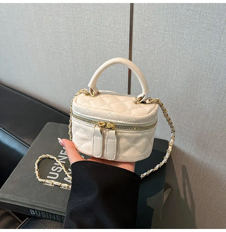 Orange Mini Quilted Chain Bag for Women — feature 32