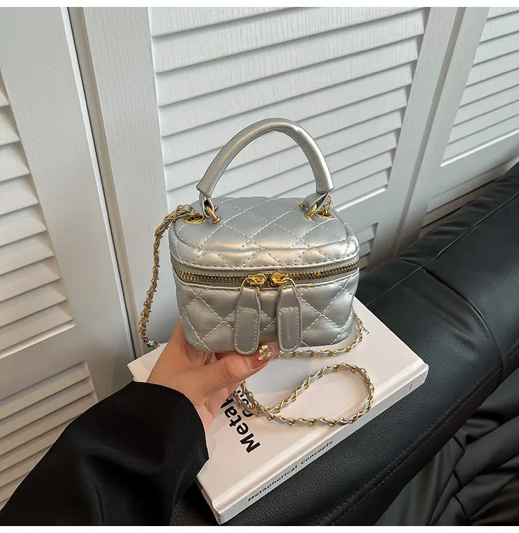 Orange Mini Quilted Chain Bag for Women — feature 37