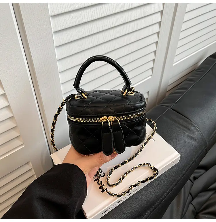 Orange Mini Quilted Chain Bag for Women — feature 38