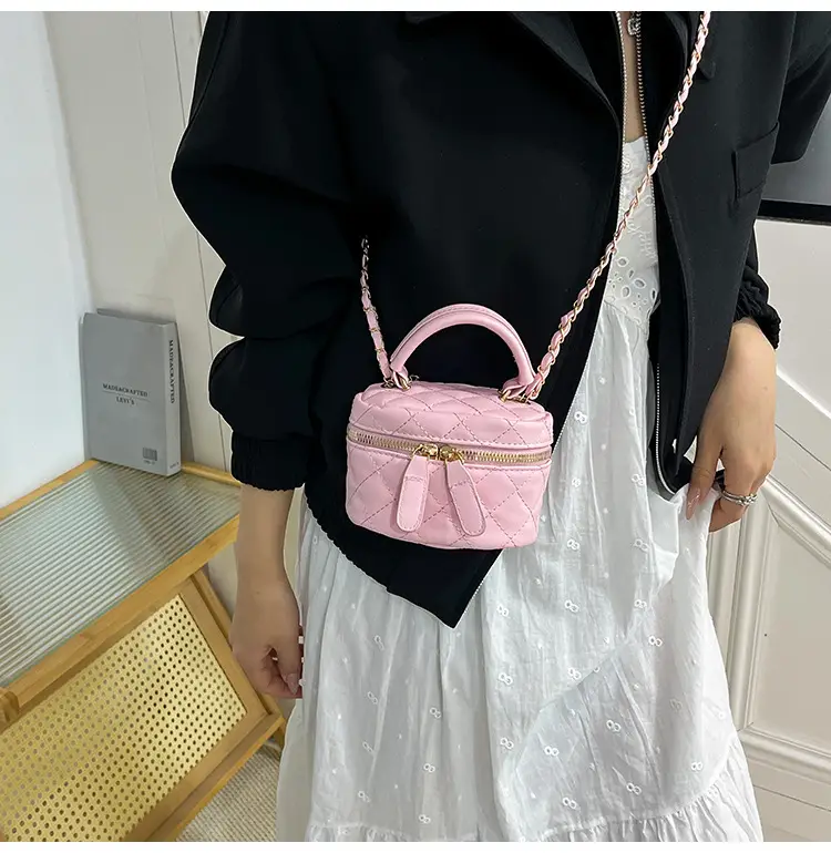 Orange Mini Quilted Chain Bag for Women — feature 9