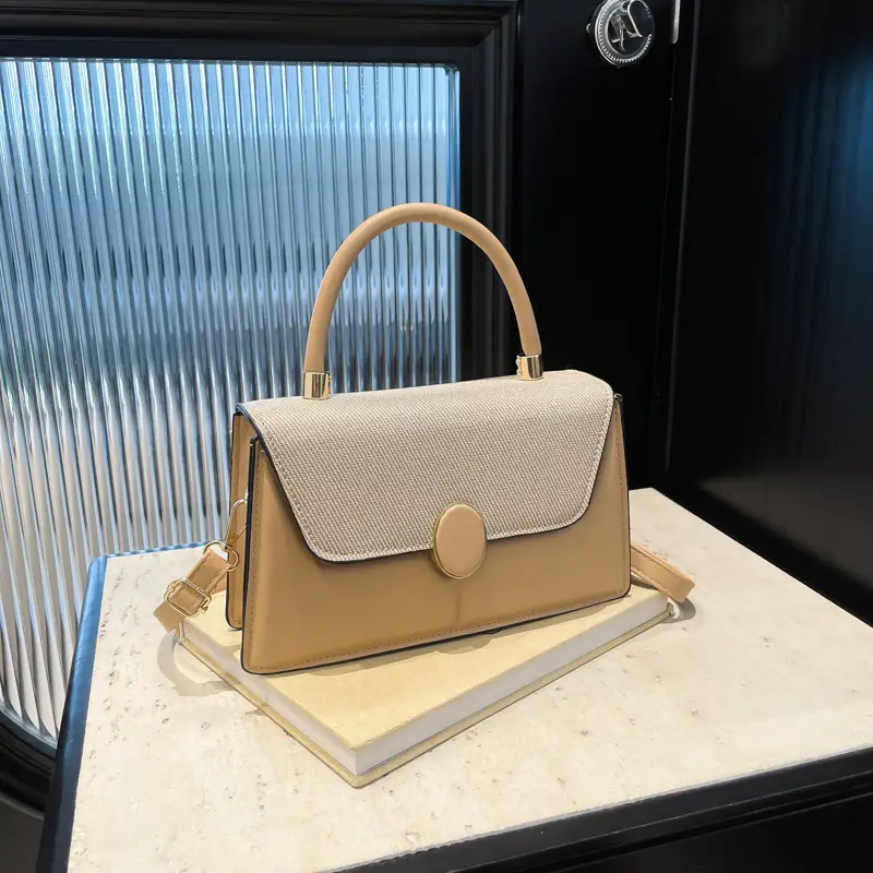 Light Blue Flap Bag for Women with Gold Clasp - Image 7