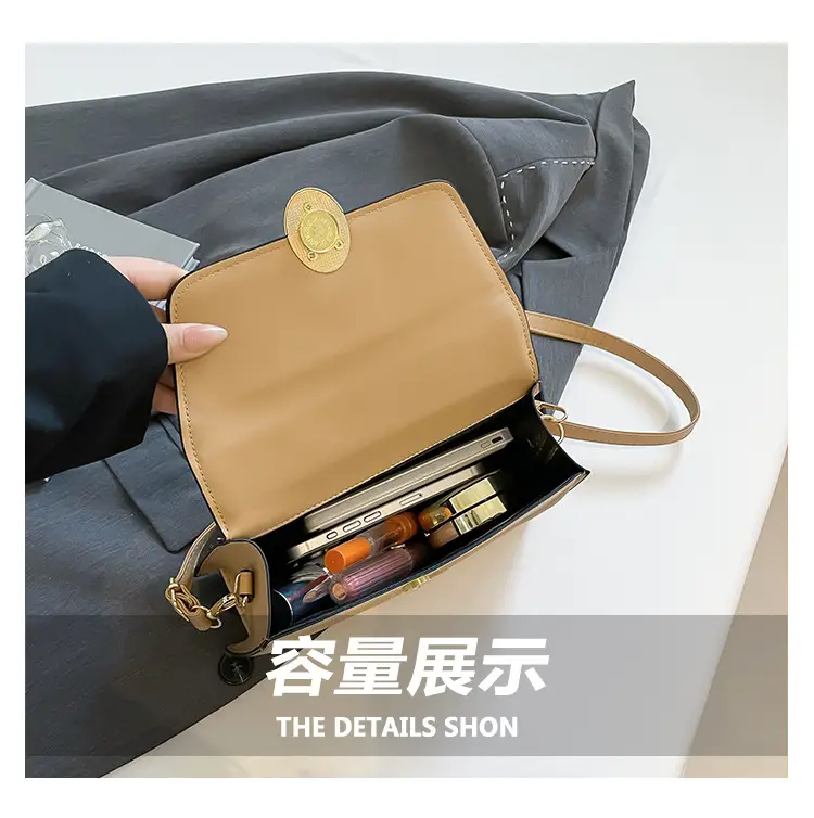 Light Blue Flap Bag for Women with Gold Clasp — feature 7