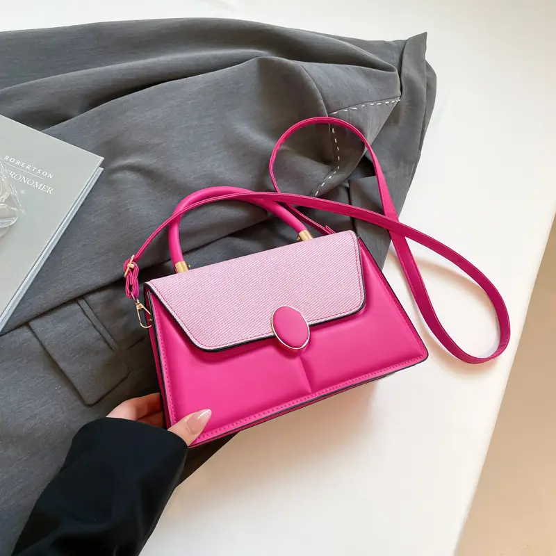Light Blue Flap Bag for Women with Gold Clasp - Image 2