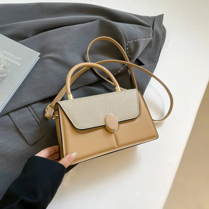 Light Blue Flap Bag for Women with Gold Clasp - Image 4