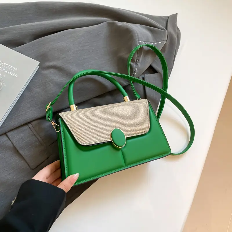 Light Blue Flap Bag for Women with Gold Clasp - Image 5