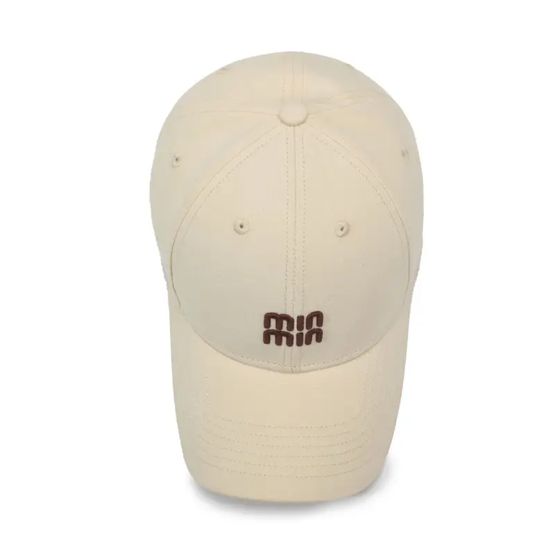 Men Women Baseball Cap with Logo Adjustable Beige - Image 10