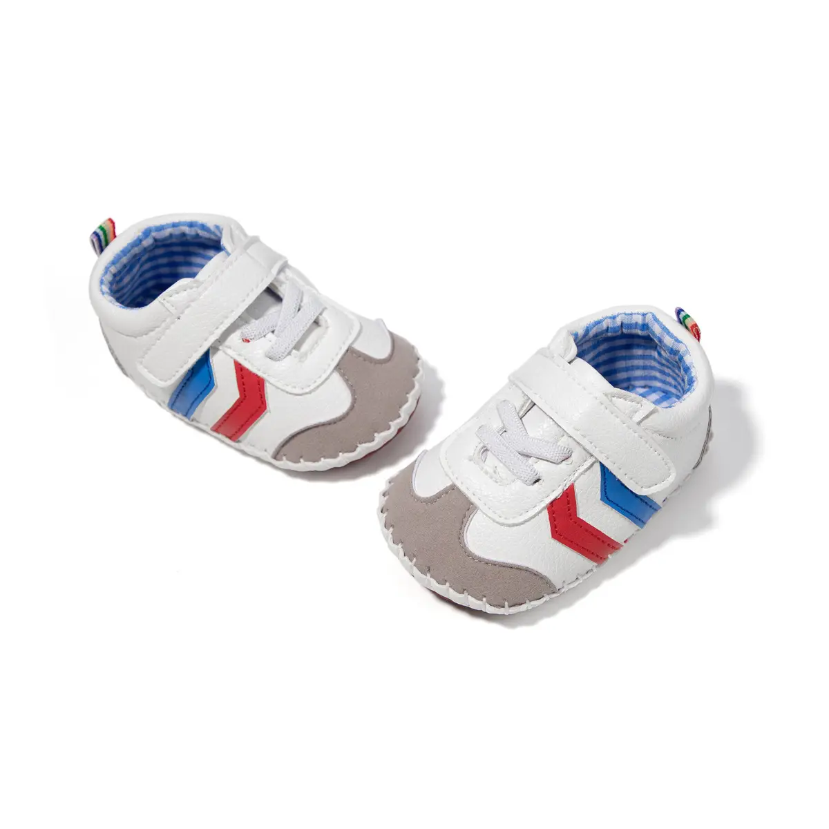 Baby Velcro Shoes White Blue for Kids 0-1 Year