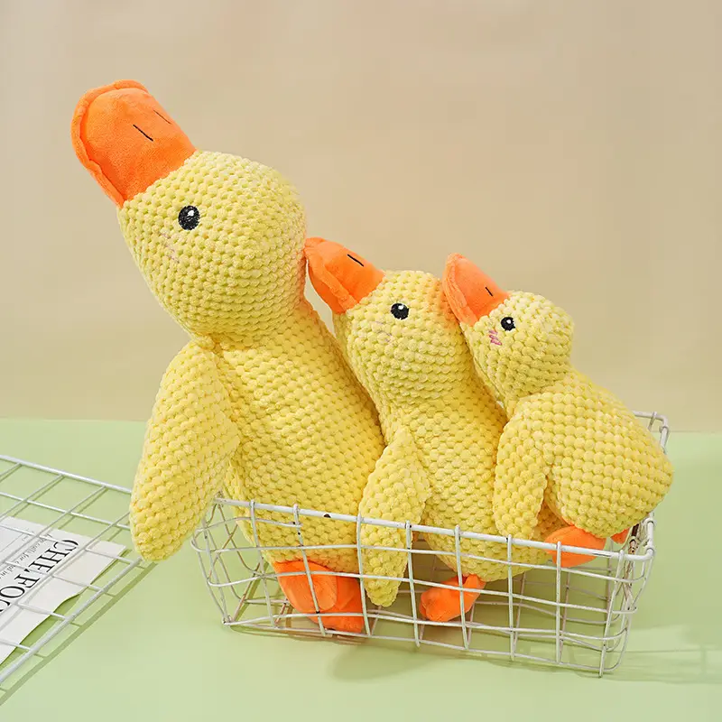 Cat Dog Toy Plush Sleeping Yellow Duck Anti-biting Molar Voice Relief Small Medium Dog Pet Voice Toy — feature 11