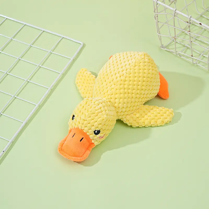 Cat Dog Toy Plush Sleeping Yellow Duck Anti-biting Molar Voice Relief Small Medium Dog Pet Voice Toy — feature 16