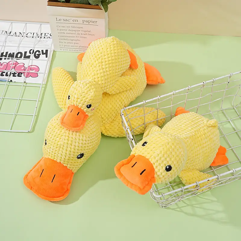 Cat Dog Toy Plush Sleeping Yellow Duck Anti-biting Molar Voice Relief Small Medium Dog Pet Voice Toy — feature 3