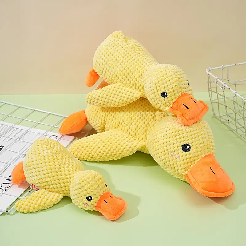 Cat Dog Toy Plush Sleeping Yellow Duck Anti-biting Molar Voice Relief Small Medium Dog Pet Voice Toy — feature 4