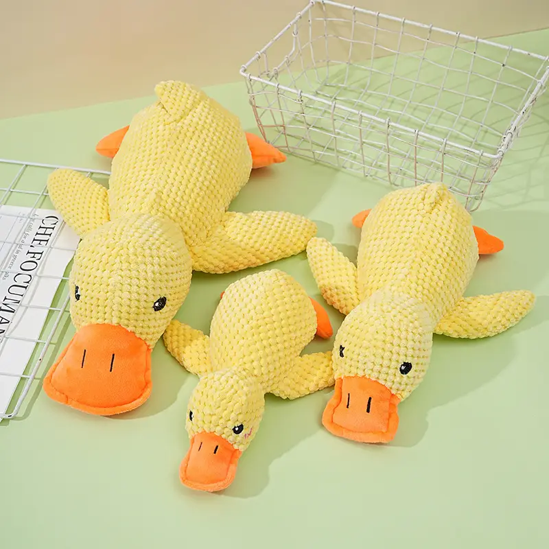 Cat Dog Toy Plush Sleeping Yellow Duck Anti-biting Molar Voice Relief Small Medium Dog Pet Voice Toy — feature 5
