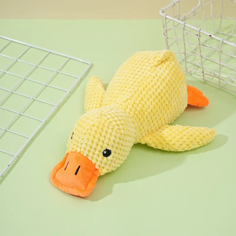 Cat Dog Toy Plush Sleeping Yellow Duck Anti-biting Molar Voice Relief Small Medium Dog Pet Voice Toy — feature 6