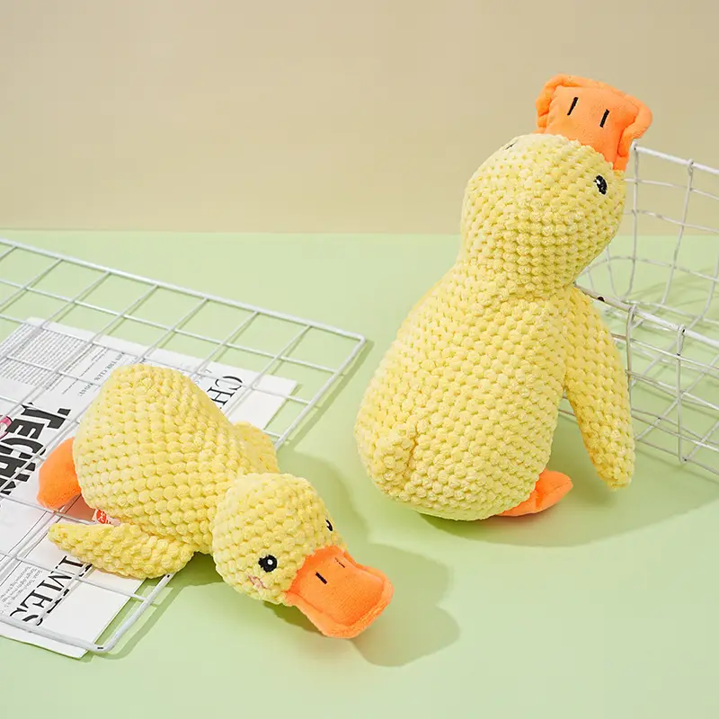 Cat Dog Toy Plush Sleeping Yellow Duck Anti-biting Molar Voice Relief Small Medium Dog Pet Voice Toy — feature 9