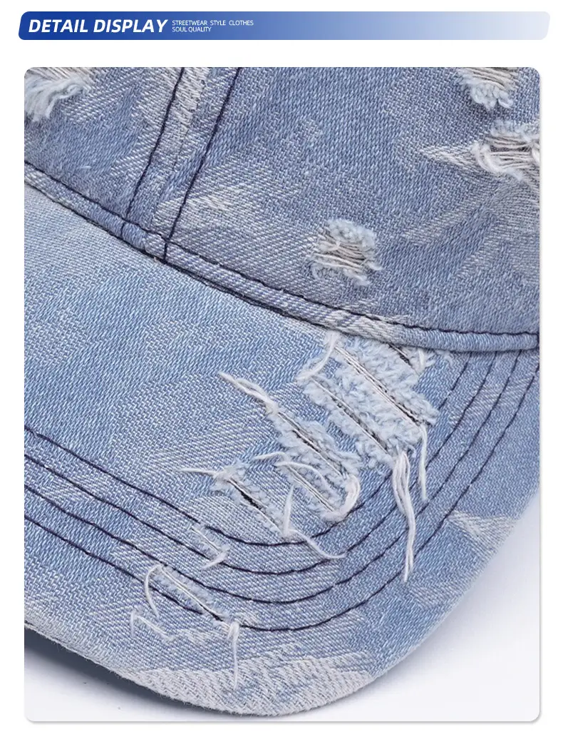 Mens Wind Wash Retro Cap Old Hole Wash Cap — feature 6