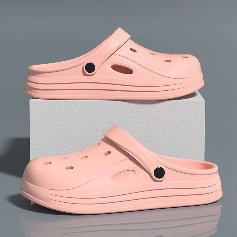 Croc Shoes Women's 2025 New Beach Outer Wear Eva Heightening Summer Toe-Toe Sandals Men's Slippers Wholesale - Image 7