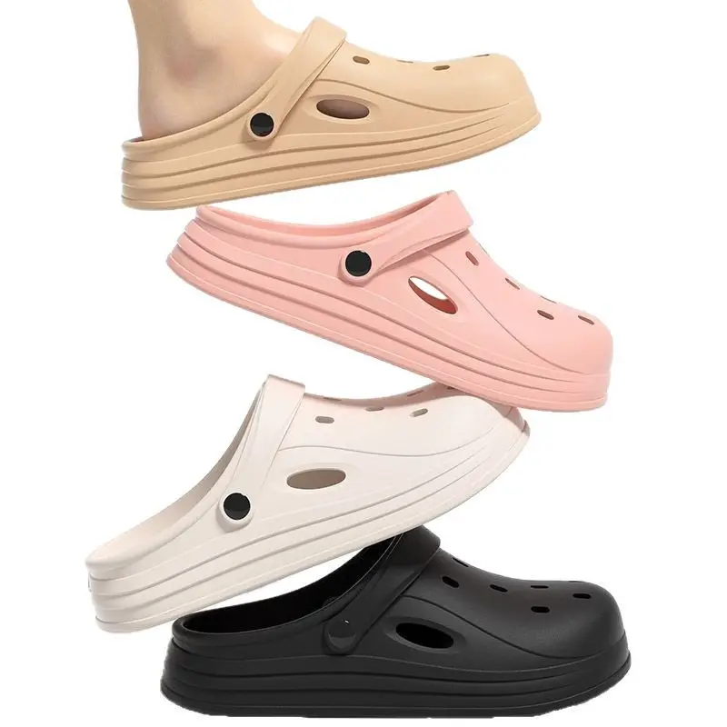 Croc Shoes Women's 2025 New Beach Outer Wear Eva Heightening Summer Toe-Toe Sandals Men's Slippers Wholesale - Image 9
