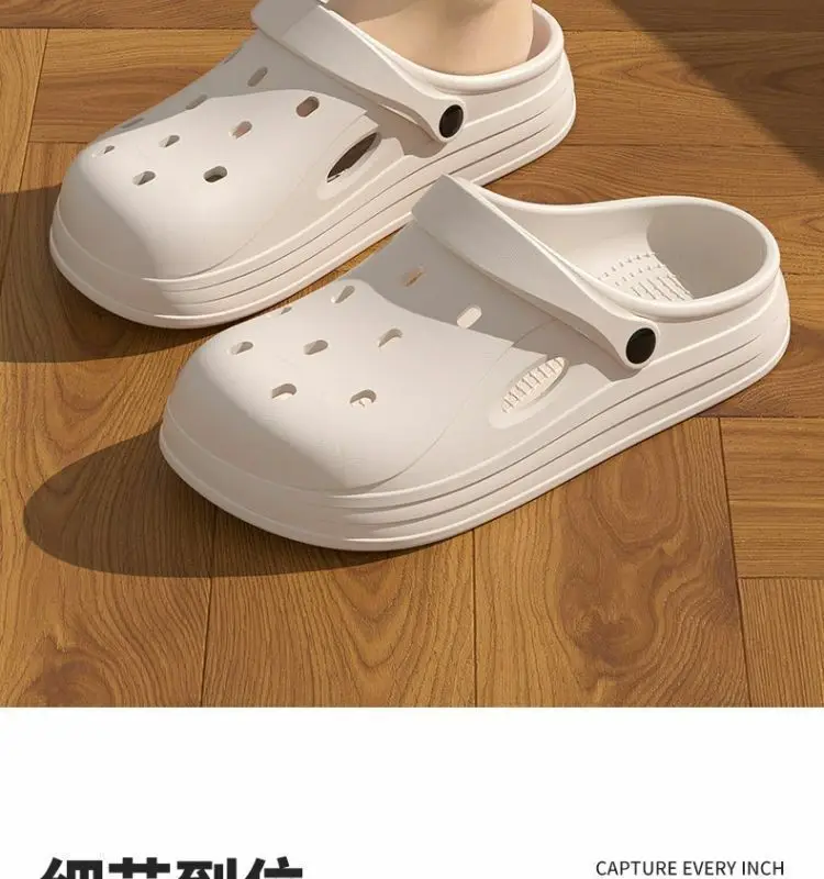 Croc Shoes Women's 2025 New Beach Outer Wear Eva Heightening Summer Toe-Toe Sandals Men's Slippers Wholesale — feature 8
