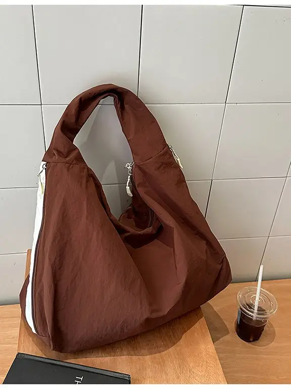 Women Brown Crossbody Tote Bag Large Capacity Lightweight - Image 8
