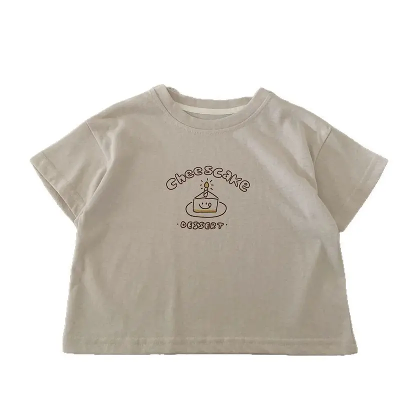 Boys Cotton Cartoon T-Shirt White Brown Summer 2025 - Image 7