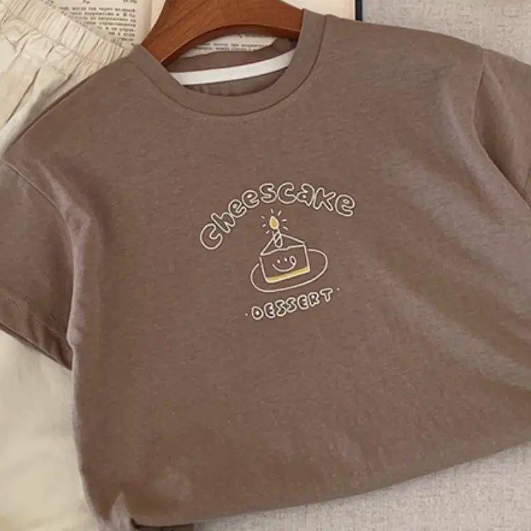 Boys Cotton Cartoon T-Shirt White Brown Summer 2025 - Image 2
