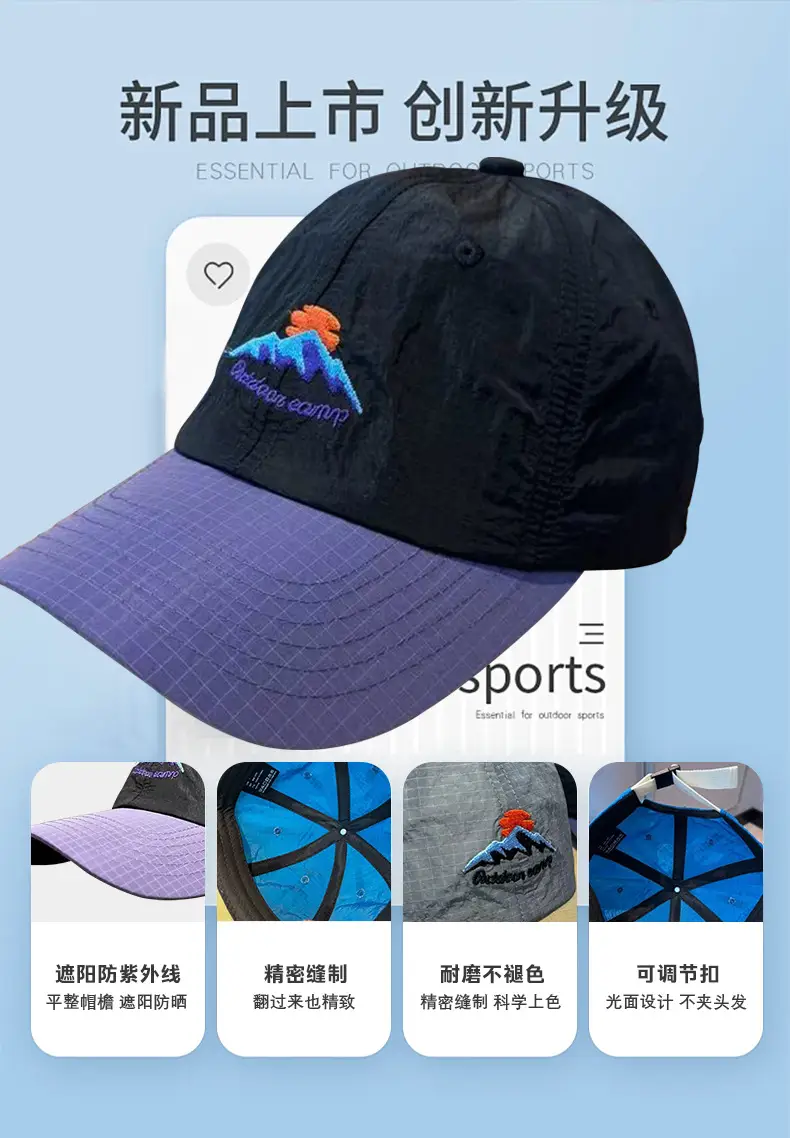 Men Waterproof Baseball Cap Blue Black — feature 6
