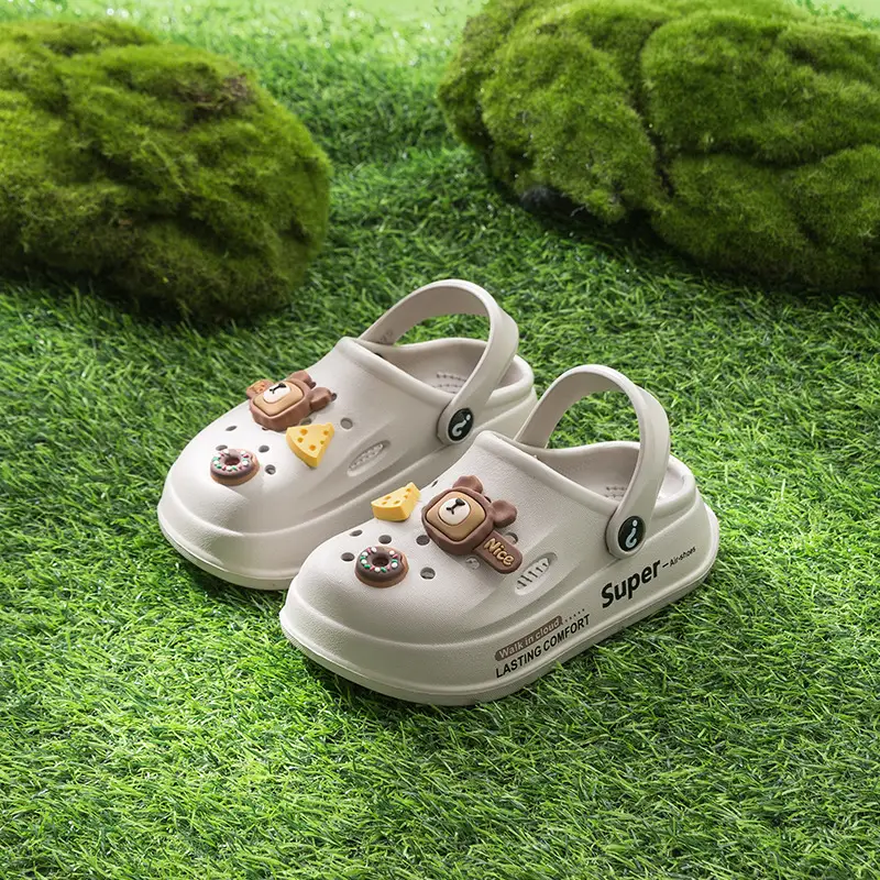 Girls Pink Cartoon Toe-Toe Slippers Summer