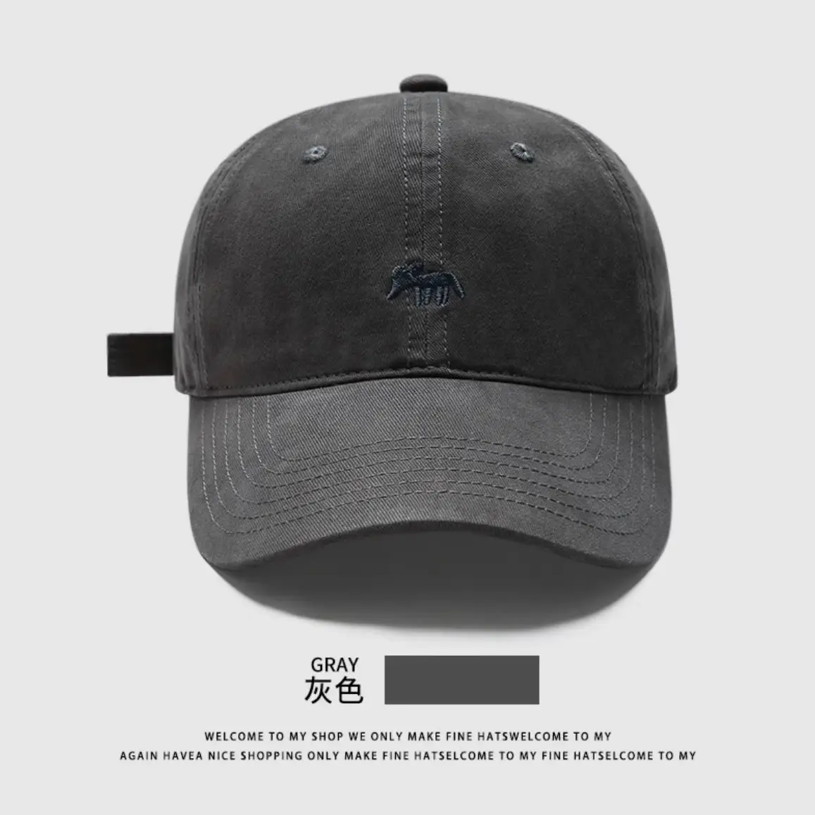 Haze Blue Embroidered Baseball Cap for Men Women 2026