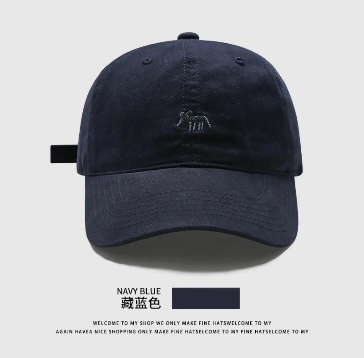 Haze Blue Embroidered Baseball Cap for Men Women 2026